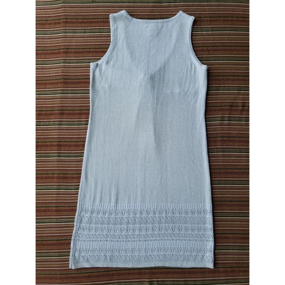 Design History Womens Knit Tank Dress S Cream Beautiful Flounce Metallic Sparkle - Picture 2 of 16